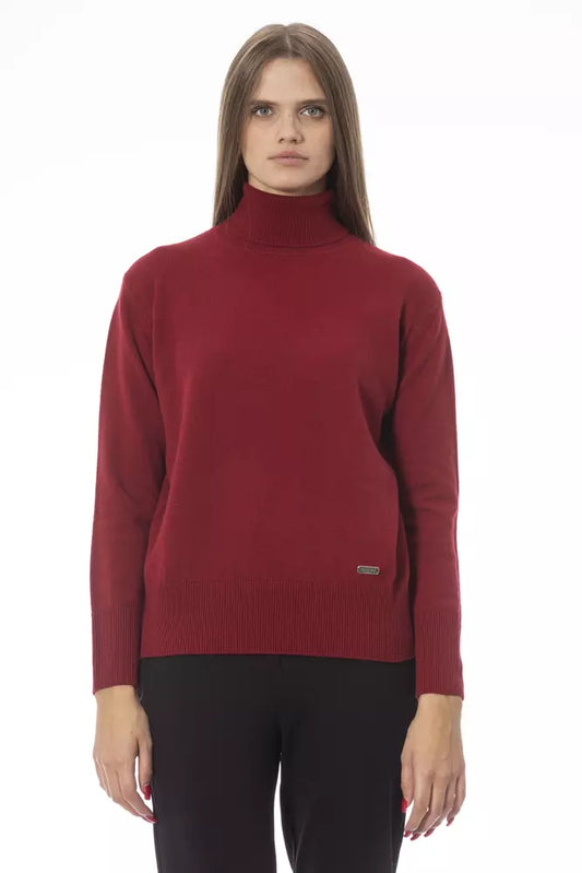 Baldinini Trend Red Wool Women Sweater Baldinini Trend