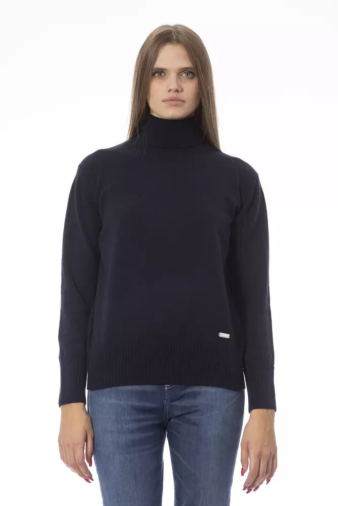 Baldinini Trend Blue Wool Women Sweater Baldinini Trend