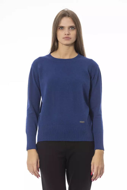 Baldinini Trend Blue Wool Women Sweater Baldinini Trend