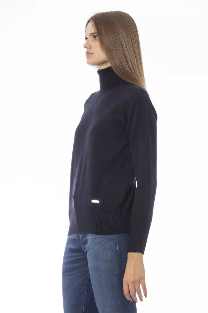 Baldinini Trend Blue Wool Women Sweater Baldinini Trend