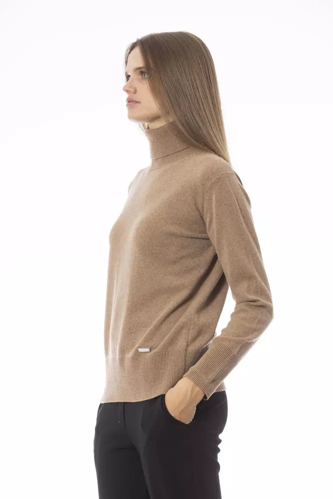 Baldinini Trend Beige Wool Women Sweater Baldinini Trend