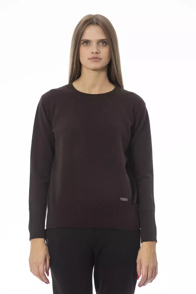 Baldinini Trend Brown Wool Women Sweater Baldinini Trend