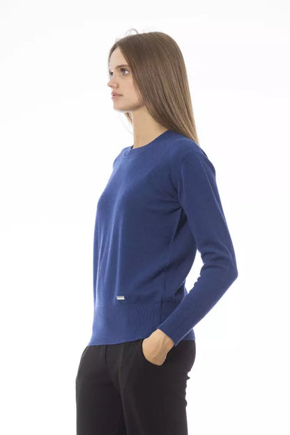 Baldinini Trend Blue Wool Women Sweater Baldinini Trend