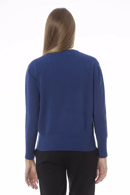 Baldinini Trend Blue Wool Women Sweater Baldinini Trend