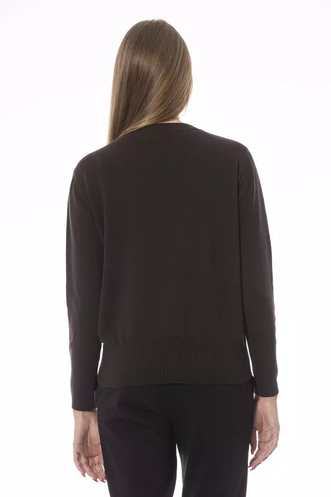 Baldinini Trend Brown Wool Women Sweater Baldinini Trend