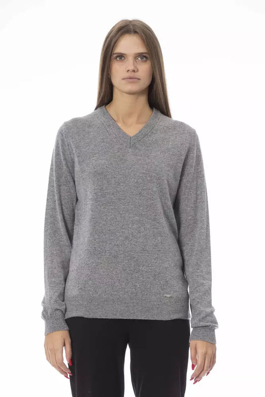 Baldinini Trend Gray Wool Women Sweater Baldinini Trend