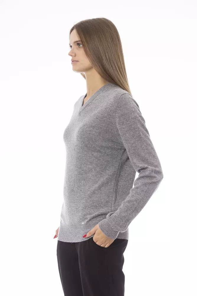 Baldinini Trend Gray Wool Women Sweater Baldinini Trend