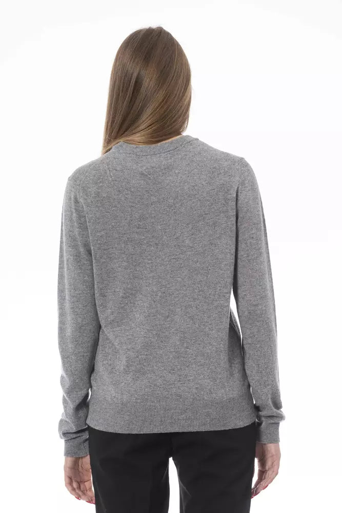 Baldinini Trend Gray Wool Women Sweater Baldinini Trend