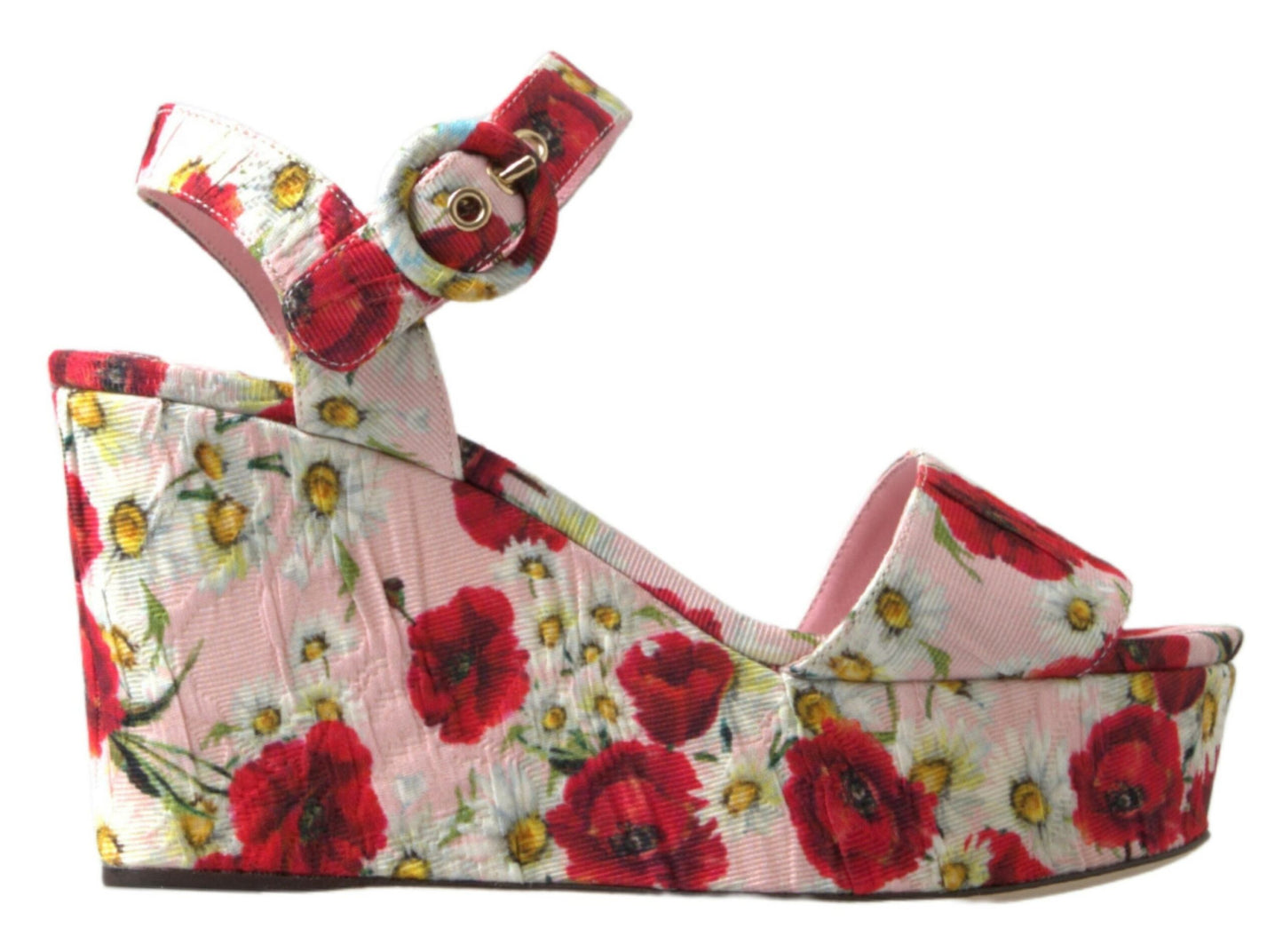 Dolce & Gabbana Floral Ankle Strap Wedge Sandals Dolce & Gabbana