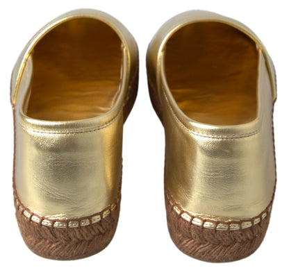 Dolce & Gabbana Golden Elegance Leather Espadrilles Dolce & Gabbana