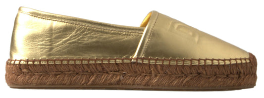 Dolce & Gabbana Golden Elegance Leather Espadrilles Dolce & Gabbana