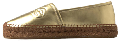 Dolce & Gabbana Golden Elegance Leather Espadrilles Dolce & Gabbana