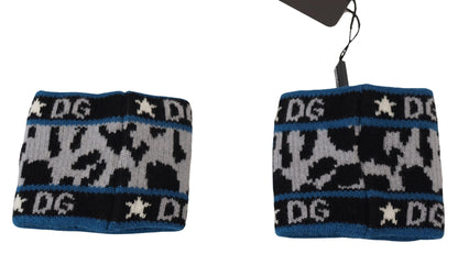 Dolce & Gabbana Exclusive Blue Cashmere-Wool Blend Wrist Wrap Dolce & Gabbana