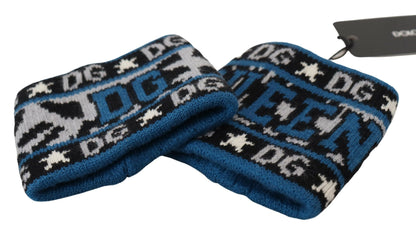 Dolce & Gabbana Exclusive Blue Cashmere-Wool Blend Wrist Wrap Dolce & Gabbana