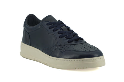 Saxone of Scotland Elegant Navy Blue Leather Sneakers Saxone of Scotland