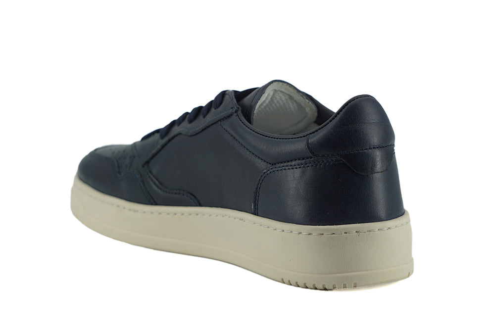 Saxone of Scotland Elegant Navy Blue Leather Sneakers Saxone of Scotland