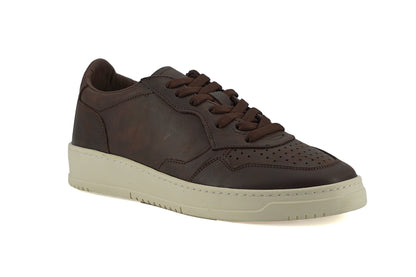 Saxone of Scotland Exclusive Leather Fabric Sneakers in Brown Saxone of Scotland