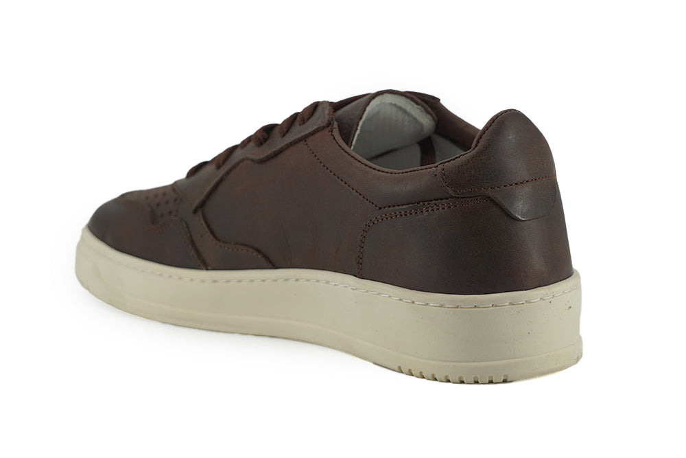 Saxone of Scotland Exclusive Leather Fabric Sneakers in Brown Saxone of Scotland