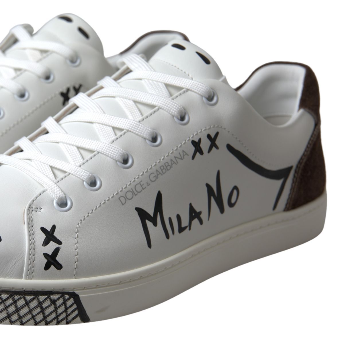 Dolce & Gabbana Sleek White Leather Casual Sneakers Dolce & Gabbana