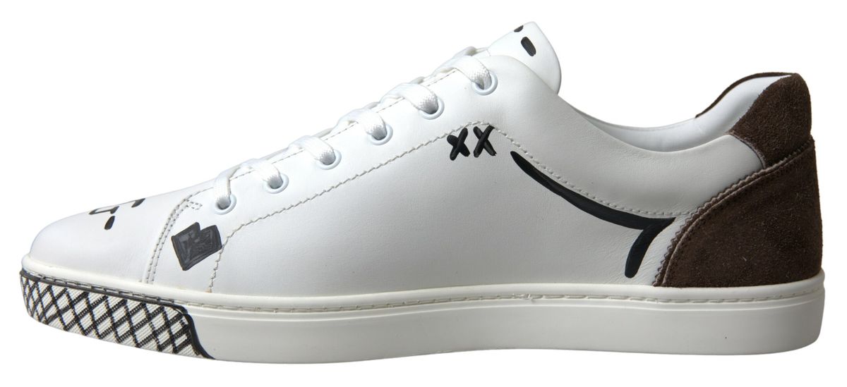 Dolce & Gabbana Sleek White Leather Casual Sneakers Dolce & Gabbana