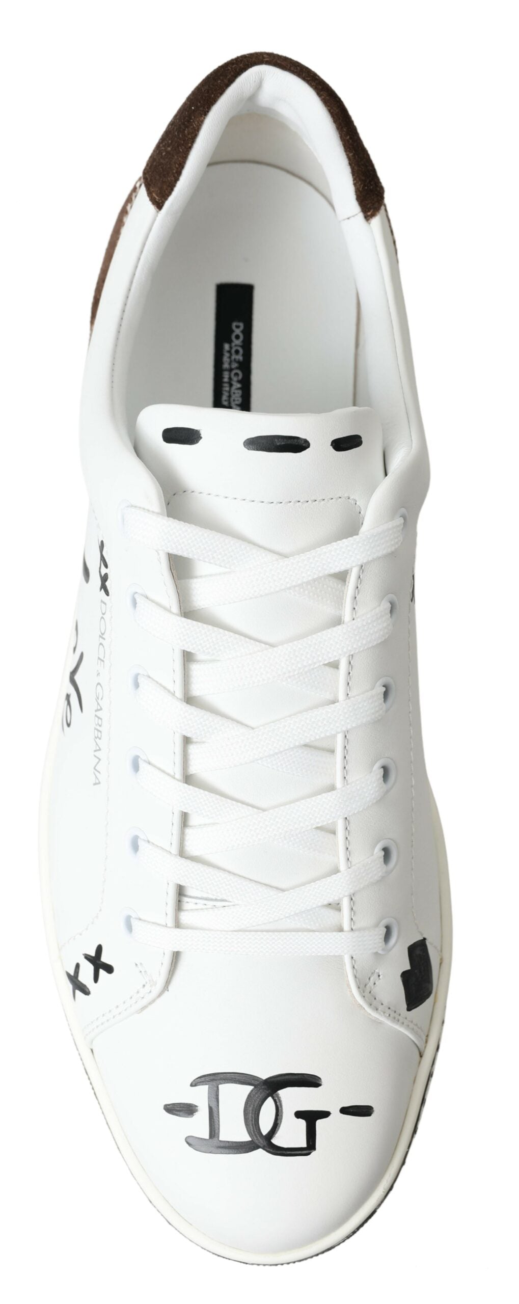 Dolce & Gabbana Sleek White Leather Casual Sneakers Dolce & Gabbana