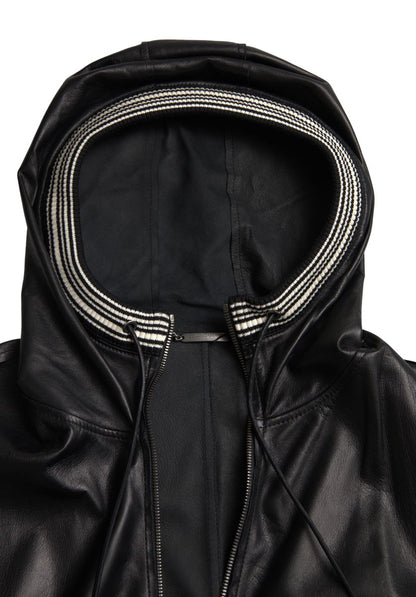 Dolce & Gabbana Elegant Black Leather Bomber Jacket Dolce & Gabbana