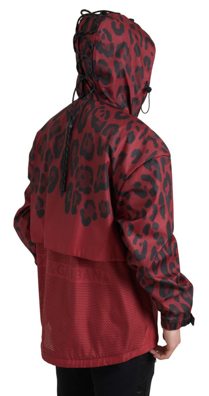 Dolce & Gabbana Radiant Red Leopard Print Hooded Jacket Dolce & Gabbana