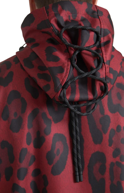 Dolce & Gabbana Radiant Red Leopard Print Hooded Jacket Dolce & Gabbana