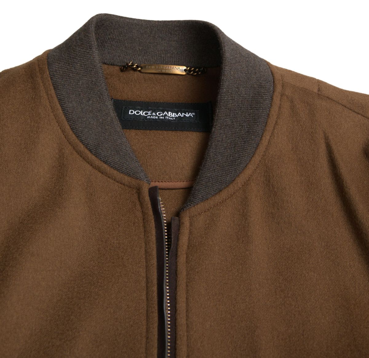 Dolce & Gabbana Elegant Brown Cashmere Bomber Jacket Dolce & Gabbana