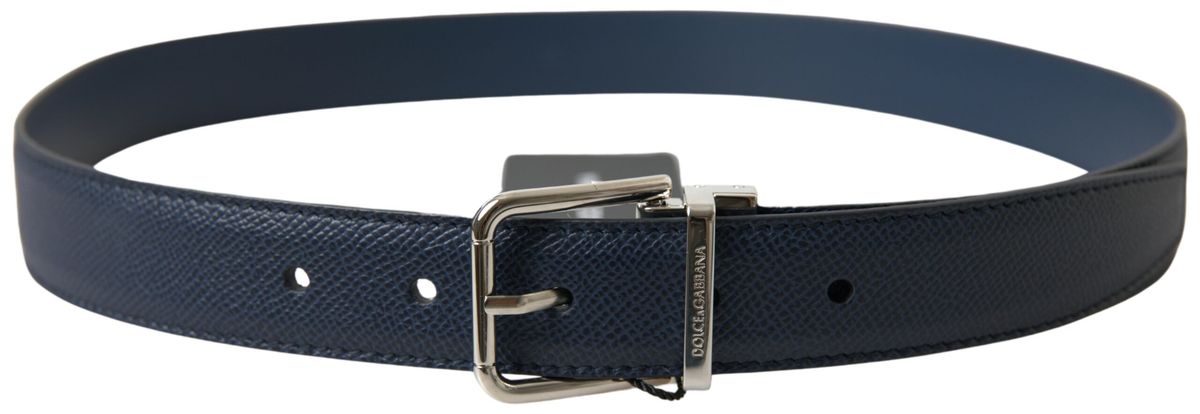 Dolce & Gabbana Aquamarine Blue Leather Belt Dolce & Gabbana