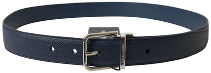 Dolce & Gabbana Aquamarine Blue Leather Belt Dolce & Gabbana