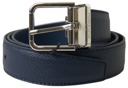 Dolce & Gabbana Aquamarine Blue Leather Belt Dolce & Gabbana