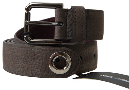 Dolce & Gabbana Elegant Brown Leather Belt with Metal Buckle Dolce & Gabbana