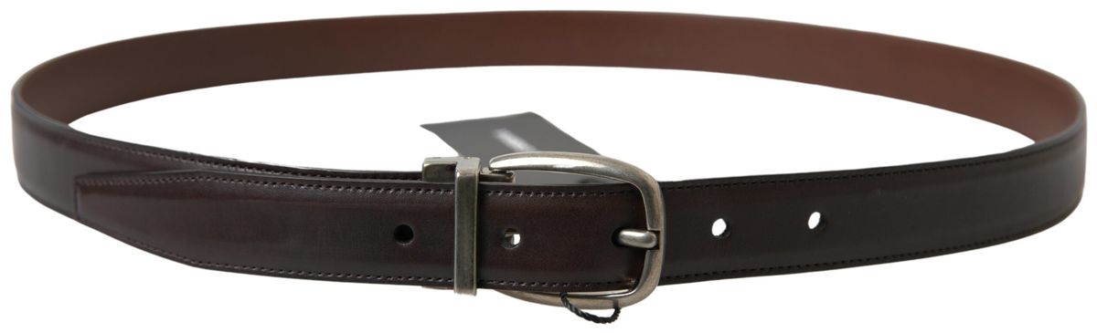 Dolce & Gabbana Elegant Leather Belt with Metal Buckle Dolce & Gabbana