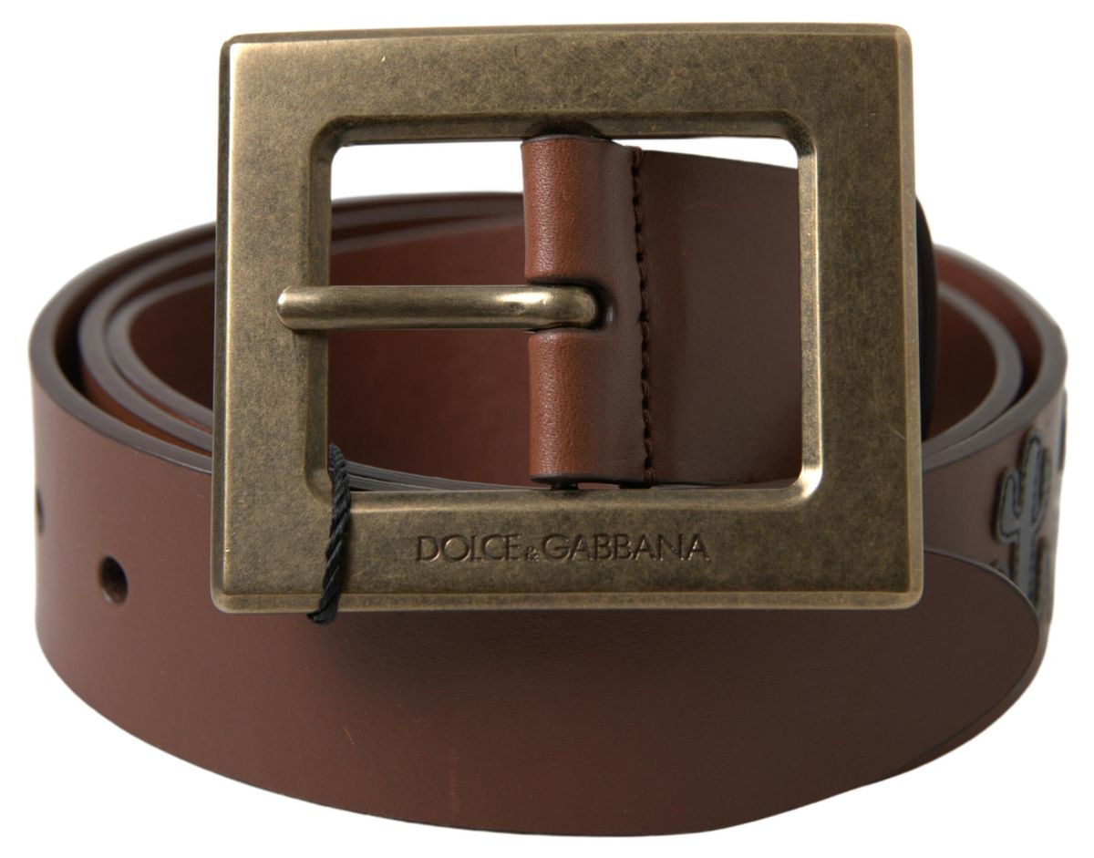 Dolce & Gabbana Elegant Leather Belt with Metal Buckle Dolce & Gabbana