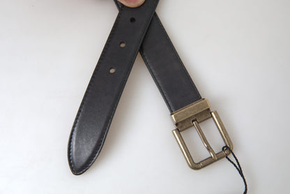 Dolce & Gabbana Elegant Black Leather Belt with Metal Buckle Dolce & Gabbana