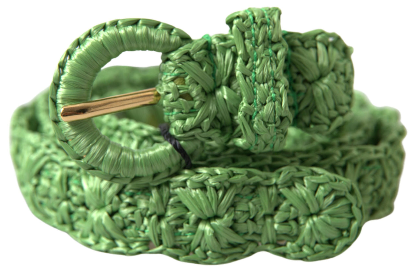 Dolce & Gabbana Elegant Green Viscose Belt with Metal Buckle Dolce & Gabbana