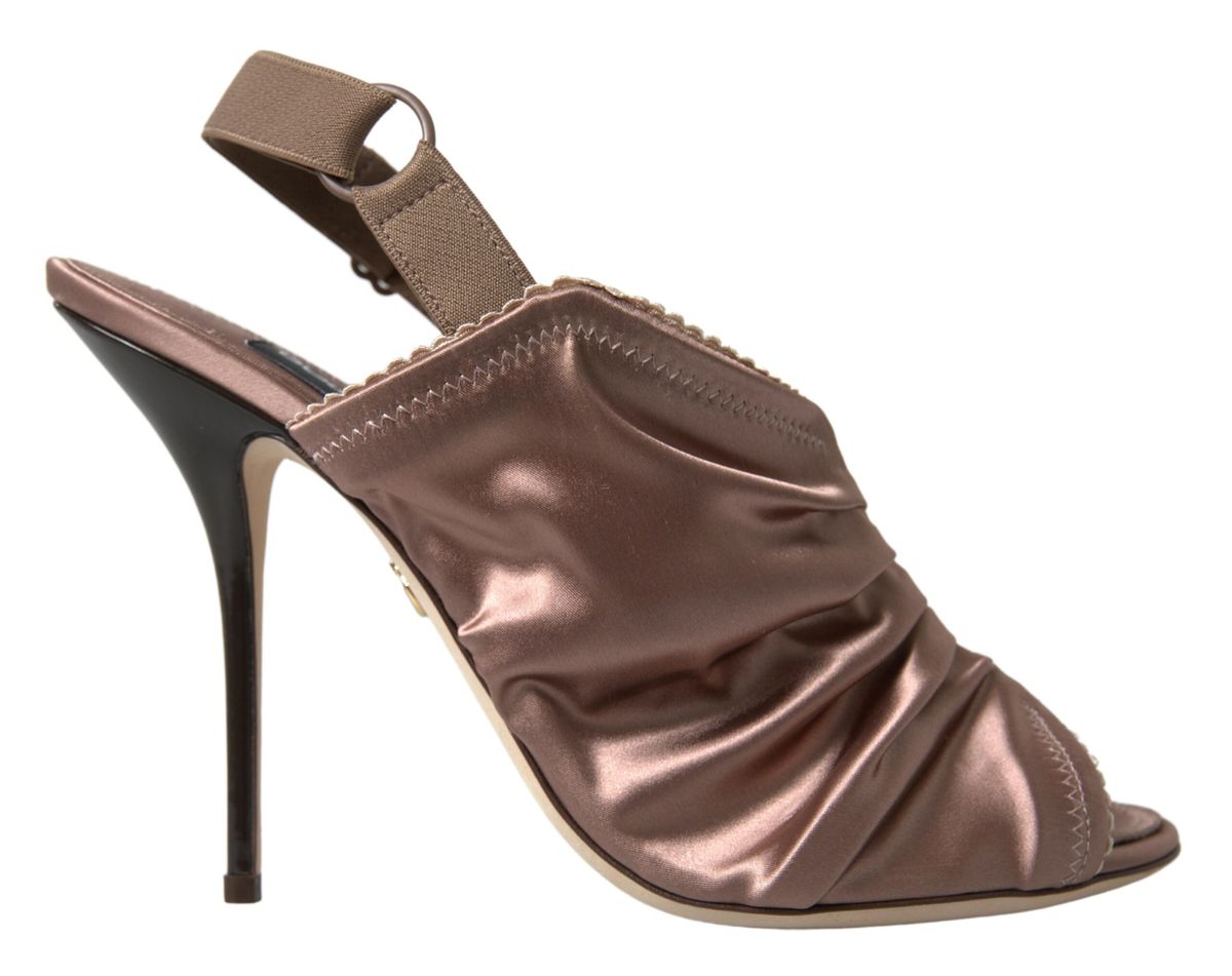 Dolce & Gabbana Elegant Slingback Stiletto Heels in Light Brown Dolce & Gabbana