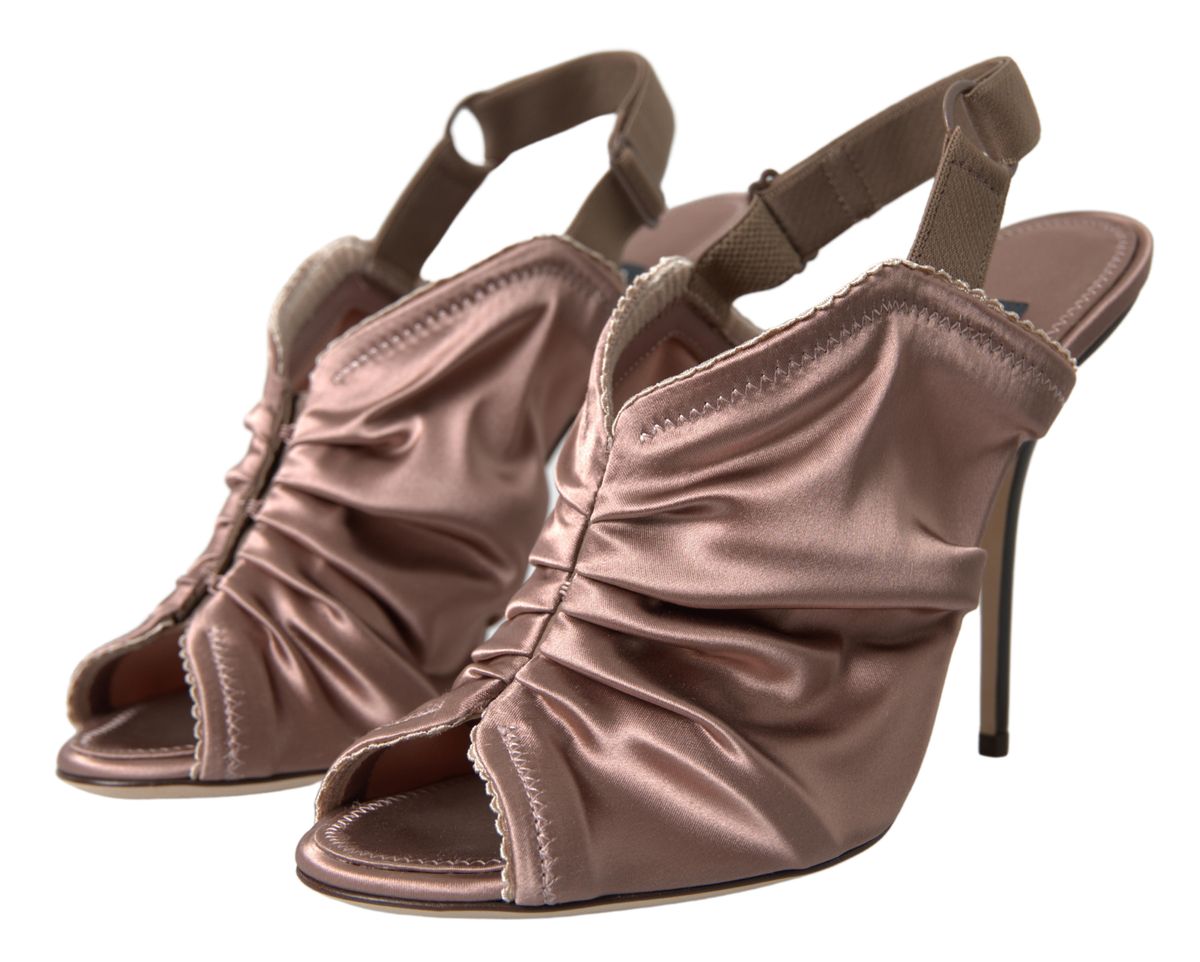 Dolce & Gabbana Elegant Slingback Stiletto Heels in Light Brown Dolce & Gabbana