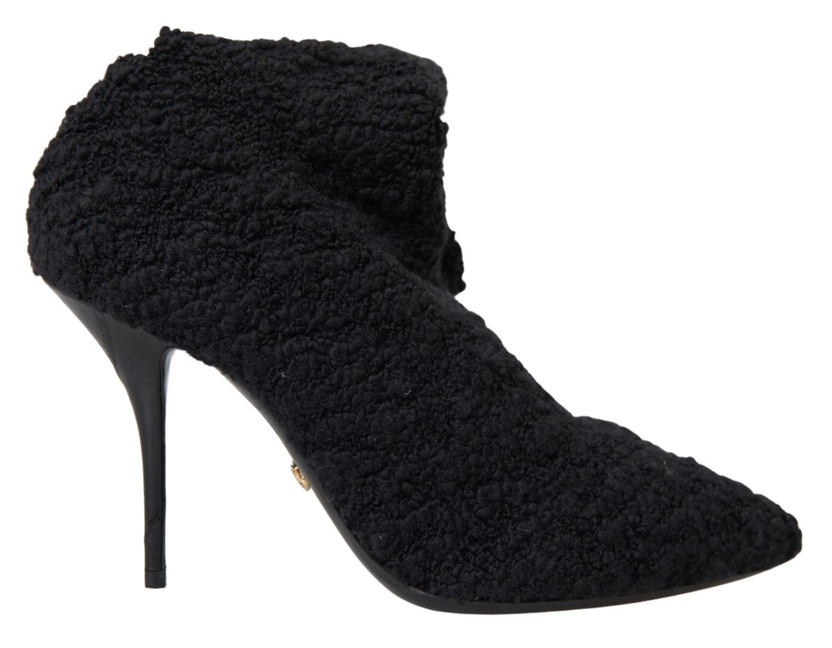 Dolce & Gabbana Elegant Virgin Wool Mid Calf Boots Dolce & Gabbana