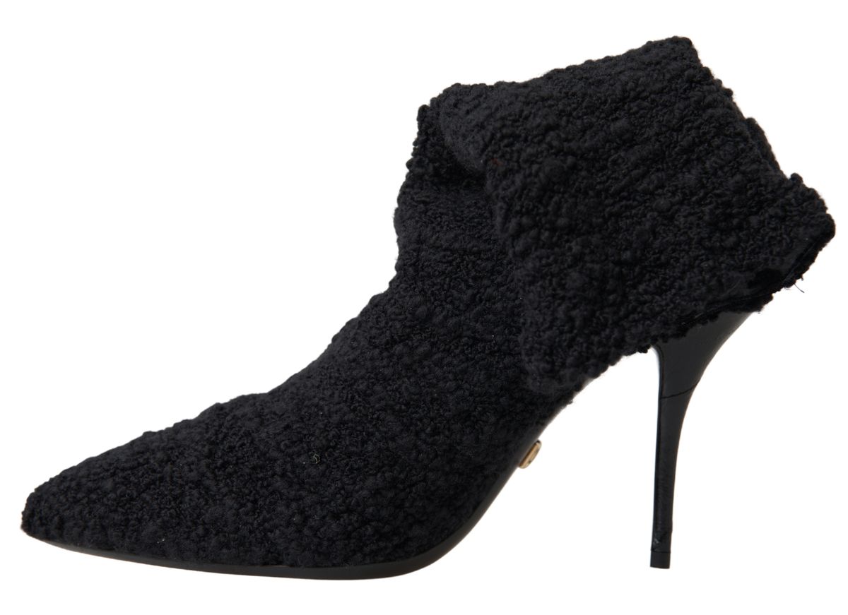 Dolce & Gabbana Elegant Virgin Wool Mid Calf Boots Dolce & Gabbana