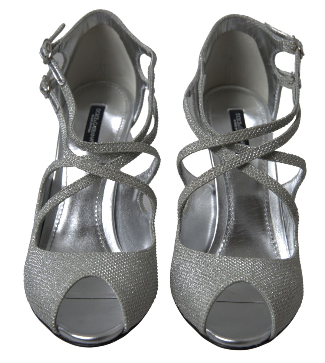 Dolce & Gabbana Elegant Shimmering Silver High-Heeled Sandals Dolce & Gabbana