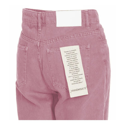 Hinnominate Chic Pink Raw Cut Bottom Jeans Hinnominate