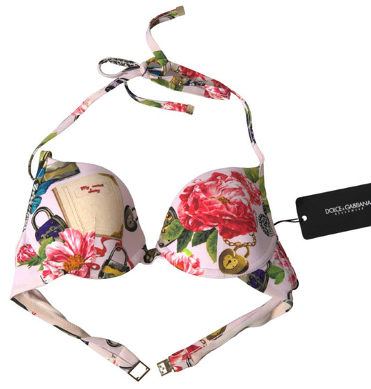 Dolce & Gabbana Chic Floral Bikini Top Elegance Dolce & Gabbana