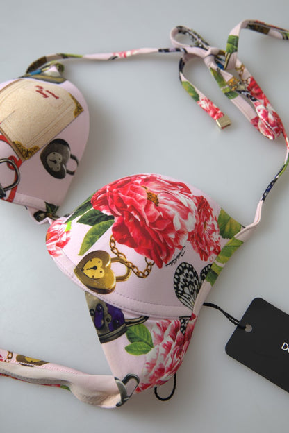 Dolce & Gabbana Chic Floral Bikini Top Elegance Dolce & Gabbana