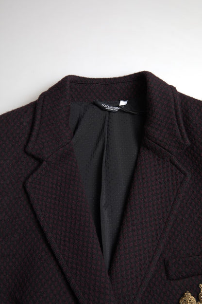 Dolce & Gabbana Elegant Purple Double Breasted Wool Blazer Dolce & Gabbana