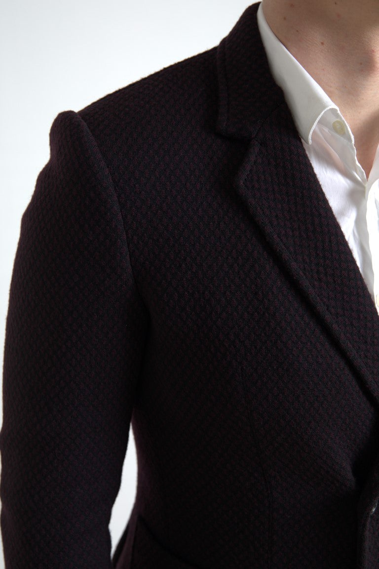 Dolce & Gabbana Elegant Purple Double Breasted Wool Blazer Dolce & Gabbana