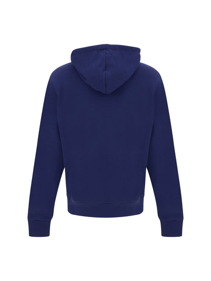 Balmain Elegant Navy Blue Monogram Hoodie Balmain