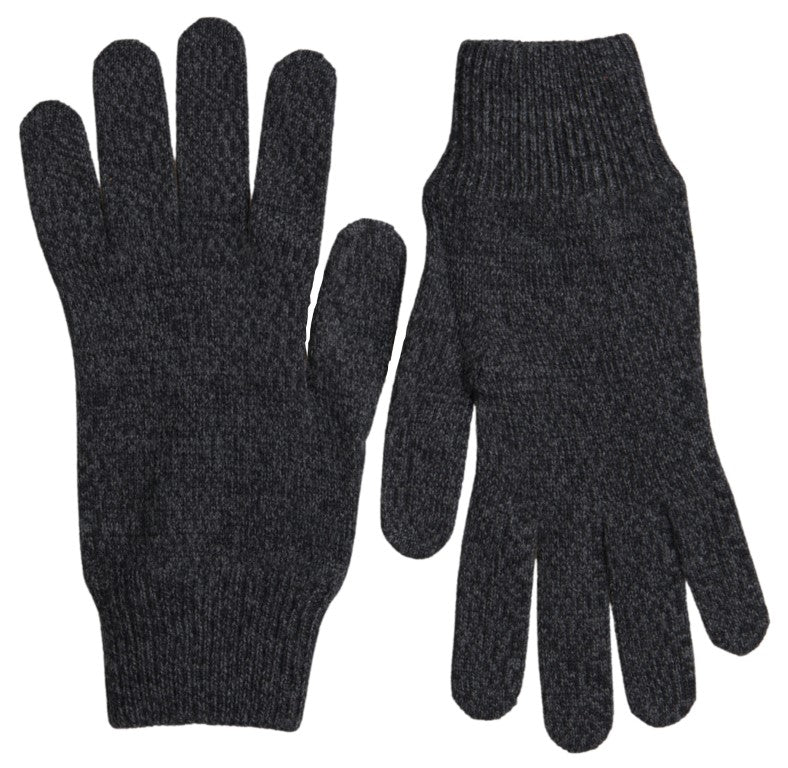 Dolce & Gabbana Elegant Virgin Wool Winter Gloves in Gray Dolce & Gabbana