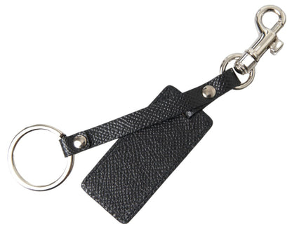 Dolce & Gabbana Elegant Black Leather Keyring Accessory Dolce & Gabbana